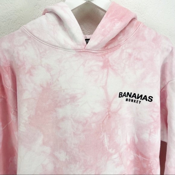 Bananas Monkey 2 Dye 4 Graphic Print Tie Dye Hoodie Unisex Large - Picture 3 of 10